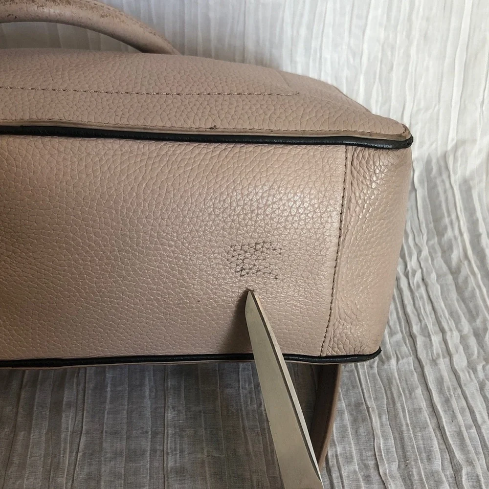 KATE SPADE dusty pink pebbled leather large satchel purse bag